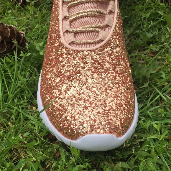 ROSE GOLD GLITTER SNEAKERS SIZE 9 - Picture 3 of 5